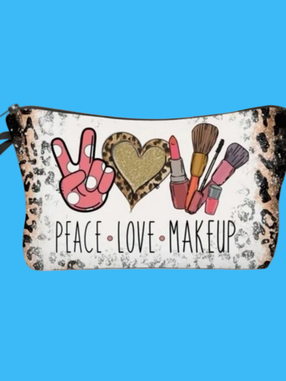 Leopard ✌🏻♡ 💄 NEW Lettered Graphic Cosmetic Travel Bag